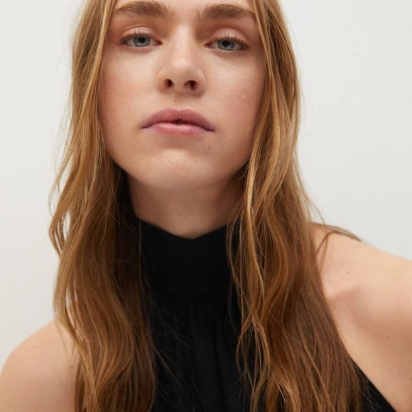 NWOT Mango Halter Neck Top, Black, S - Picture 4 of 9